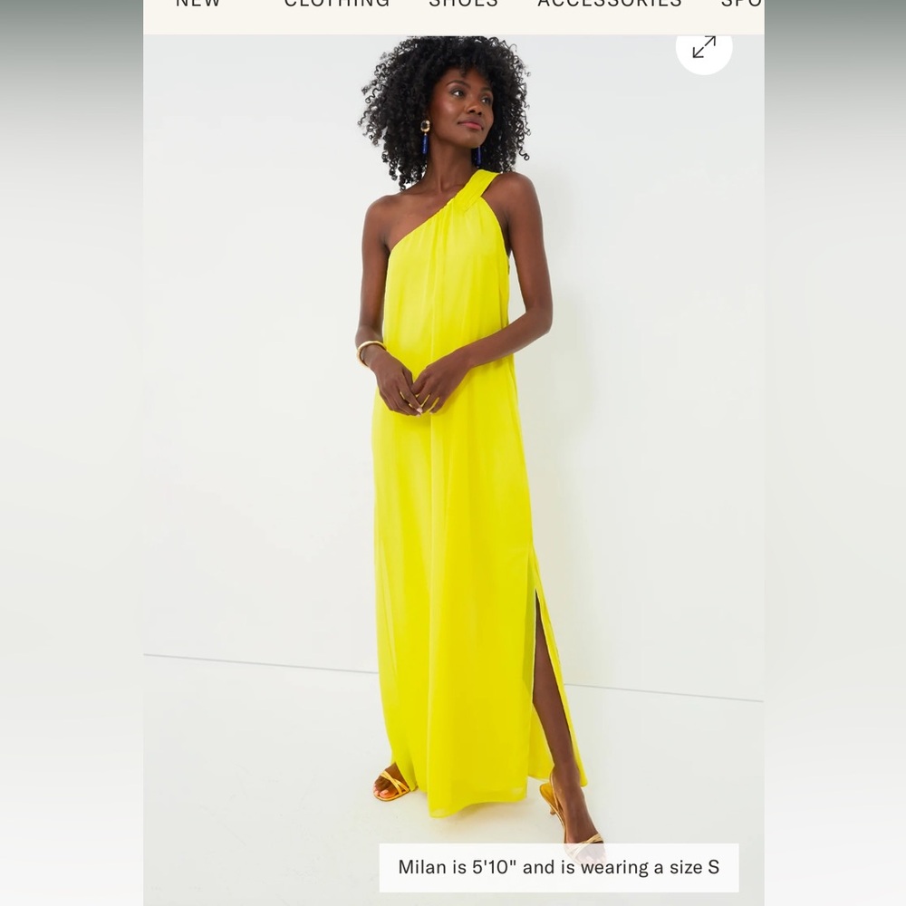 Pomander Place one shoulder yellow gown - size L EUC